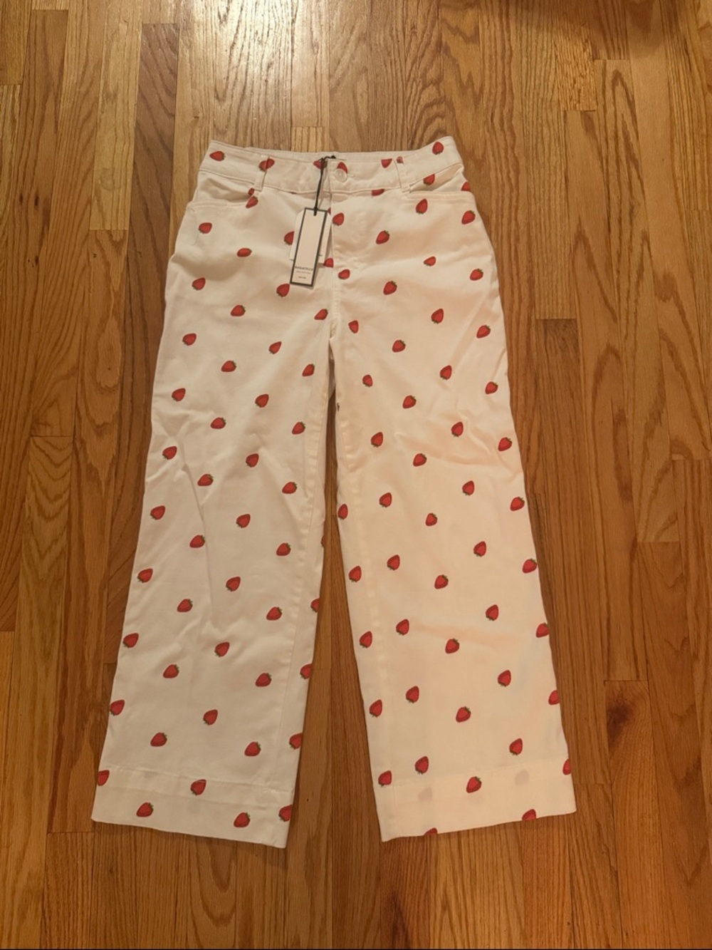 Bagatelle Strawberry Cropped Wide Leg Pants